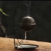 Black hanging ball incense burner