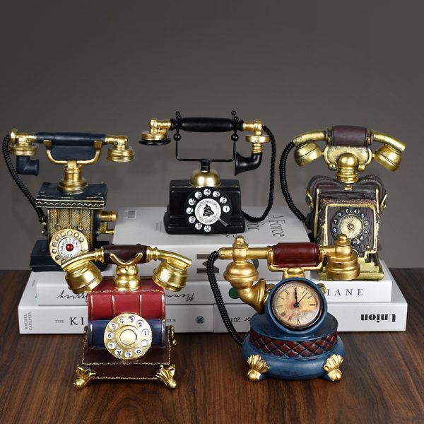 Retro Telephone Decor (Black and gold) - Image 2