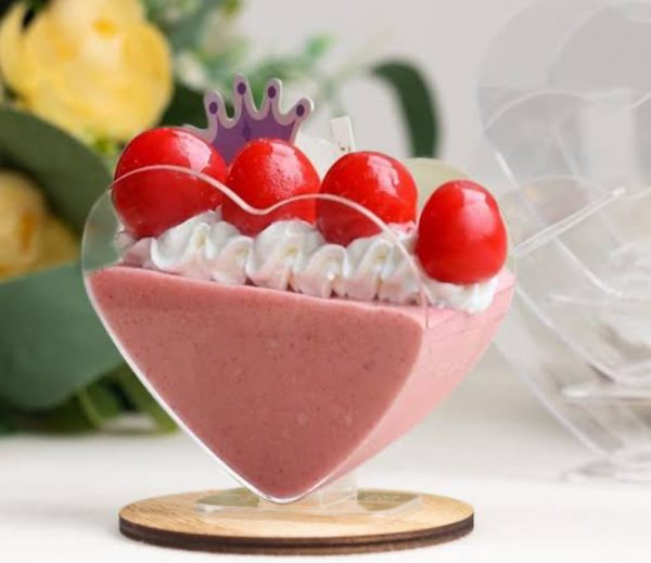Heart shape disposable pudding cup