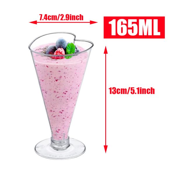 High Heart Shape Disposable Pudding Cup