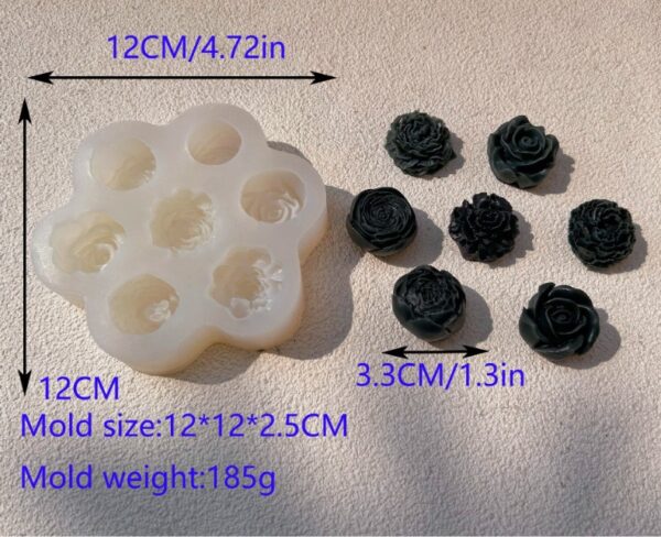7in1 peony rose flower mold