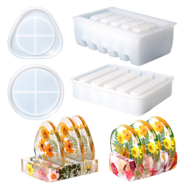 Square coaster rack+ triangular/round mold