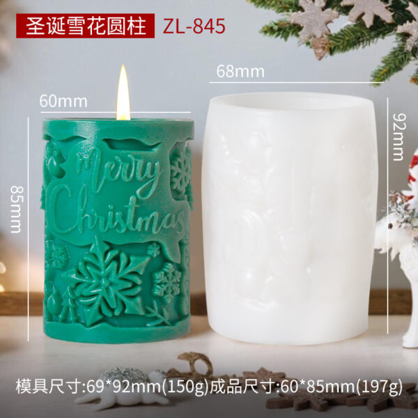 Christmas Snow Flakes Cylinder Mold
