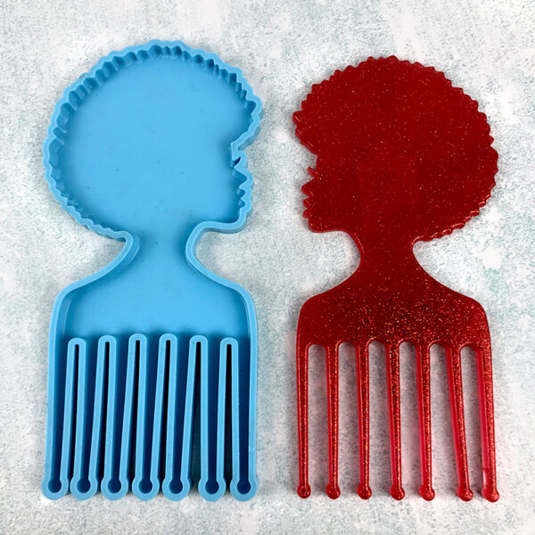 Curly African Hair Comb Mold