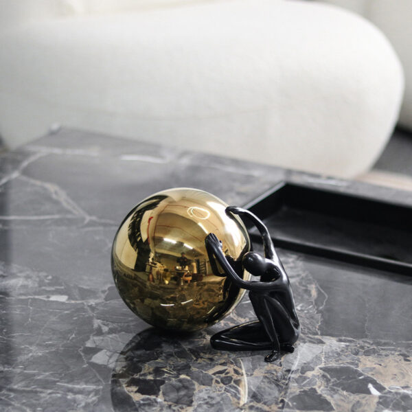 Sitting Gold Ball Man Decor - Image 3