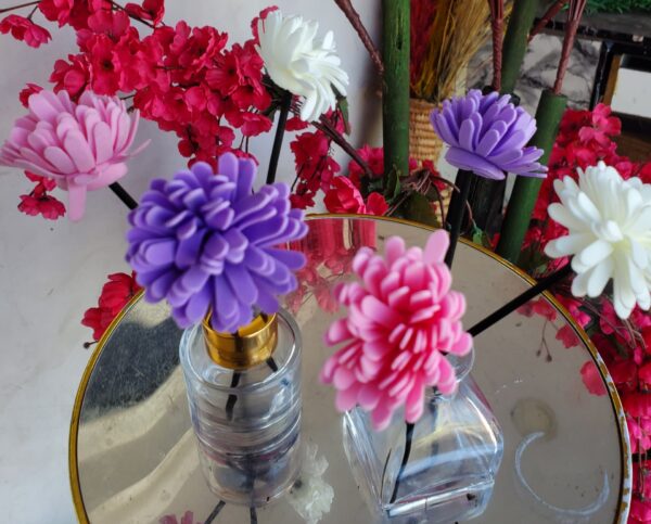 Reed stick flower (white, pink & purple) - Image 2