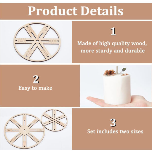Multifunctional wooden Adjustable Round wooden wick holder - Image 2