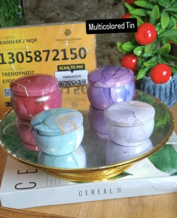 Multi colored tin