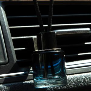8ml Round Black Gray Clip Car Diffuser Bottle with Reed stick